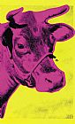 Andy Warhol Cow Pink on Yellow painting